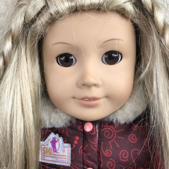 American Doll Kailey Hopkins Snow /winter Outfit 18" Blonde Brown Eyes - Picture 2 of 11